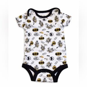 Batman White Bodysuit with Black Trim and Yellow Logo Accents